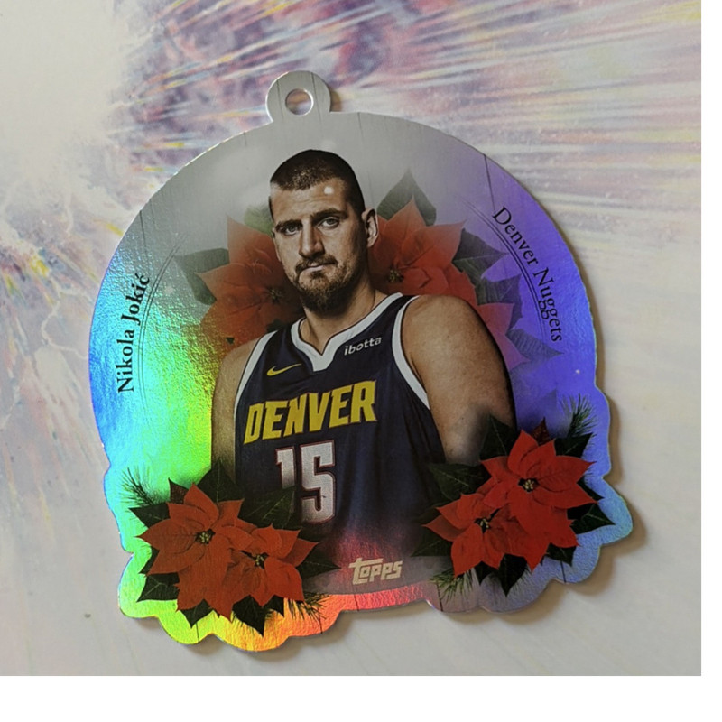 Topps 2025 Holiday Oversized Die-Cut Ornament Card Nikola Jokić Denver Nuggets