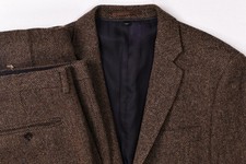 J. Crew Ludlow Moon Brown Tweed Wool Suit 38 S Pants 32x29