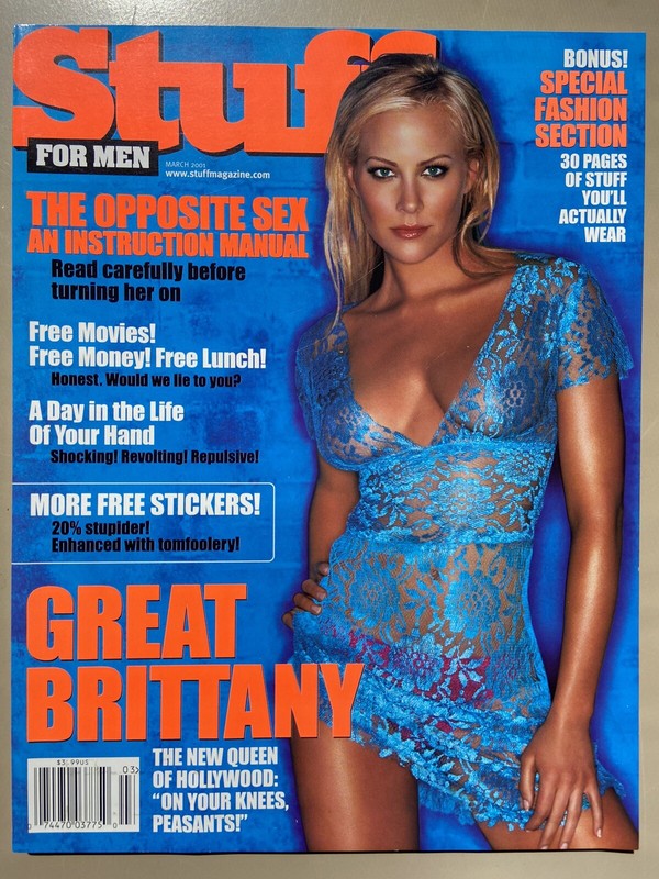 Stuff For Men Magazine March 2001 Brittany Daniel Cars CD’s
