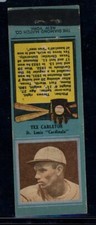 1934 Diamond Matchbook W/Striker Blue Tex Carleton Cardinals LOOK!