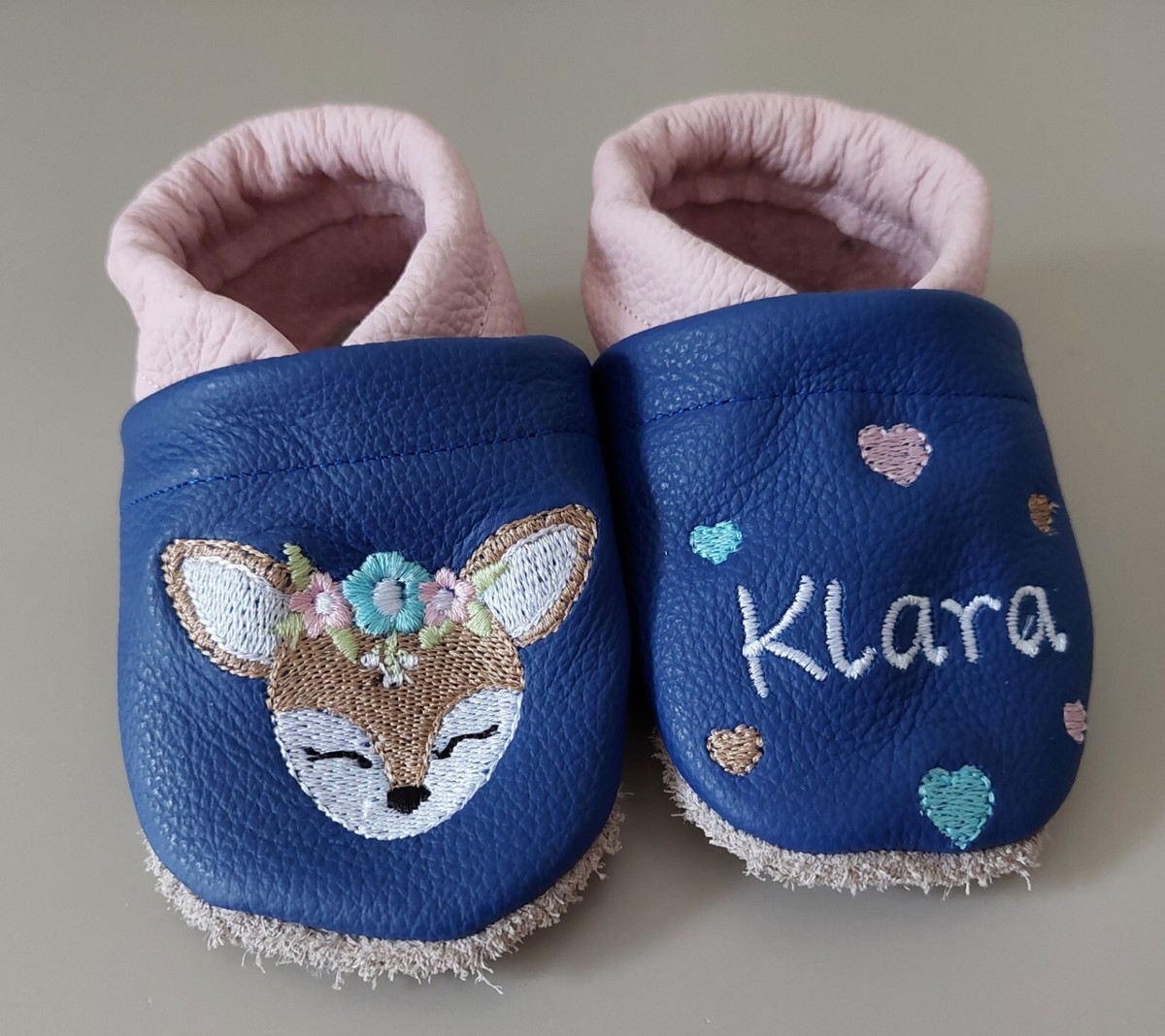 Krabbelschuhe Lauflernschuhe Reh Baby Kinder Hausschuhe