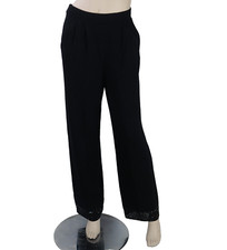 St John Evening by Marie Gray Womens Knit Dress Pants Size 4 Black Sequined Cuff