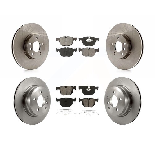 Front & Rear Disc Rotors & SemiMetallic Brake Pads Kit For BMW X5 X6