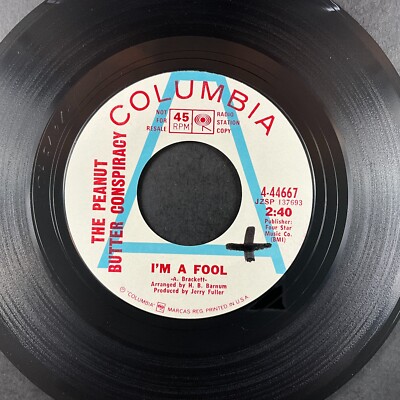 The Peanut Butter Conspiracy, I'm A Fool / It's So Hard, Promo 7'' 45rpm Vinyl NM