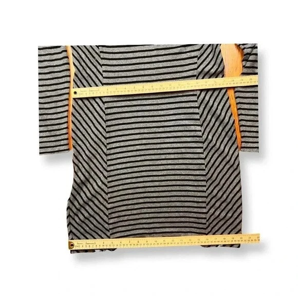 Abito girocollo Tory Burch grigio nero righe orizzontali manica lunga