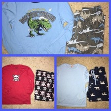 Lot Of 3 Pair Boys Pajamas Pjs Sets Sz M Carter  s Cherokee Skull Dino Polar Bear