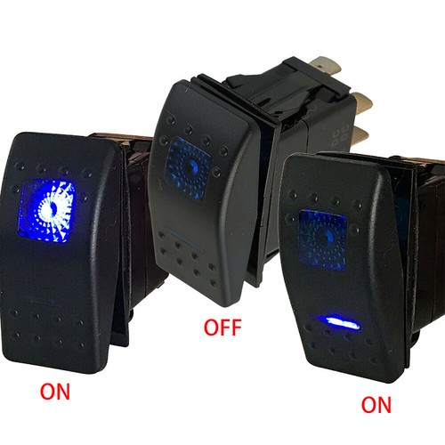 ON-OFF-ON Rocker Switch Fit For Marine Boat Car Blue 7Pin LED DC - Picture 5 of 7