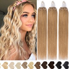 Fish Line Micro Ring Beads Loop Micro ASP Brazilian Remy Human Hair Extensions
