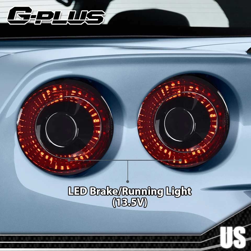 4pcs LED Tail Lights Brake Lamps Fit For 05-13 Chevrolet Corvette C6 Coupe Black - Image 3 of 4