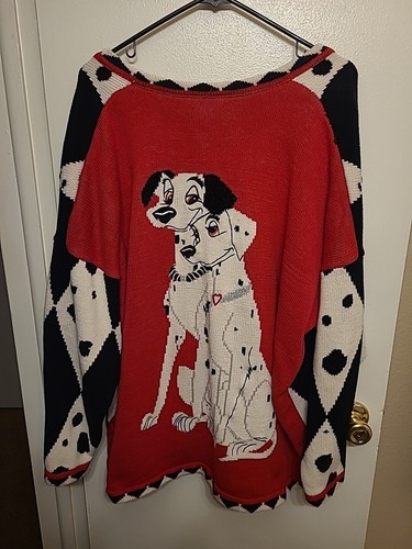 Rare 90s Vintage 101 Dalmations Marisa Christina Embroidered Zip Up Cardigan 3XL - Picture 2 of 14