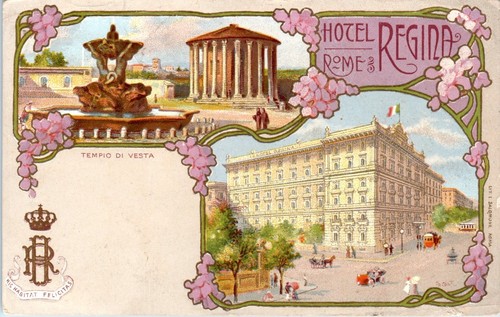 Hotel Regina, Tempio Di Vesta, Rom, Italien Mehransicht Postkarte gestempelt 1906