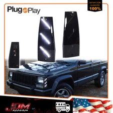 For 84-96 Jeep Cherokee Comanche 84-90 Wagoneer Smoke White LED Side Marker Lamp