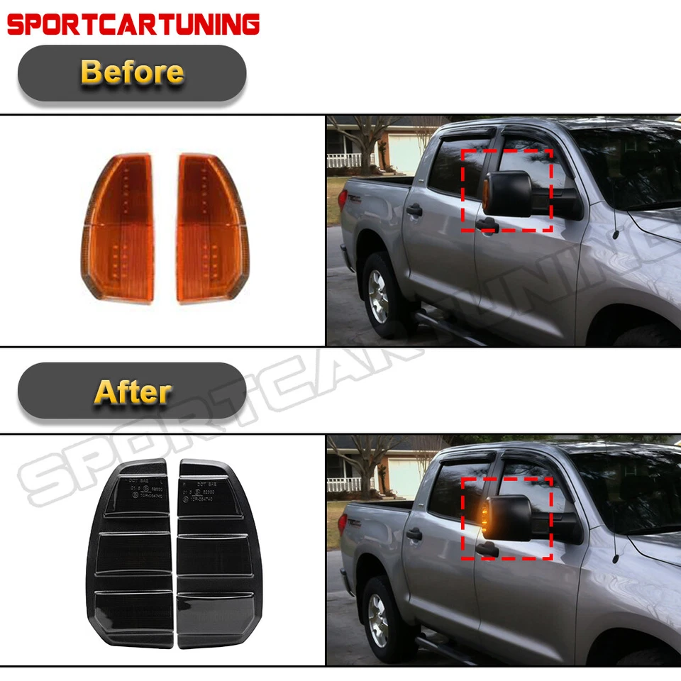 For 2007-2021 Toyota Tundra Sequential LED Side Towing Mirror Turn Signal Lights — 第 3/4 张图片
