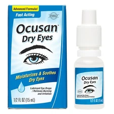 Ocusan Fast Acting Drops Moisturizes and Soothes Dry Eyes 0.5 FL OZ Exp. 07/2027