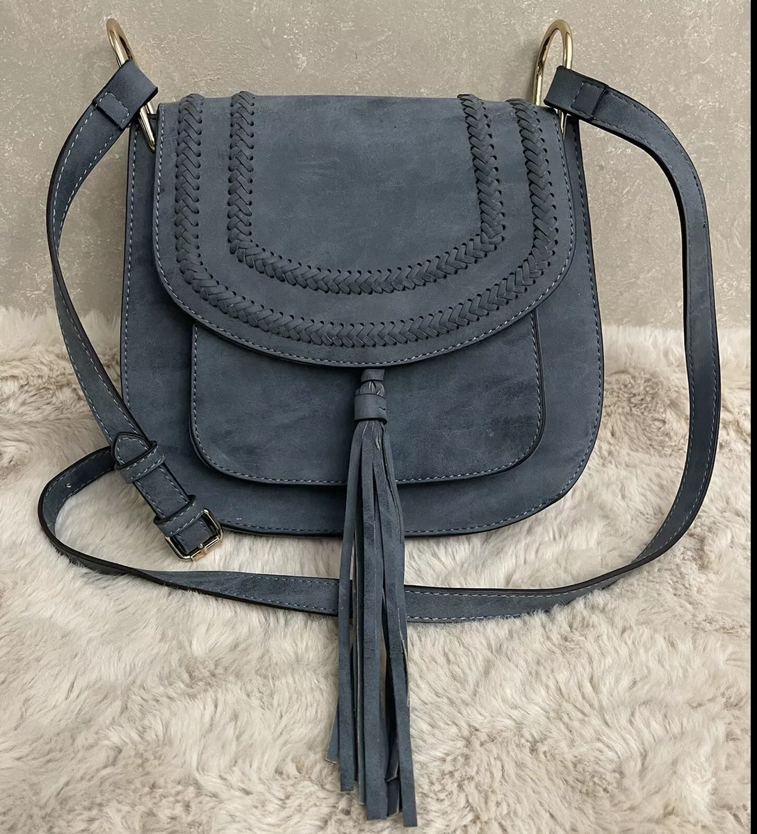 Suede Saddle Crossbody Bag