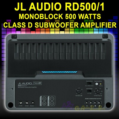 JL AUDIO RD500/1 CLASS-D RD SERIES CAR SUBWOOFER AMPLIFIER 500 W