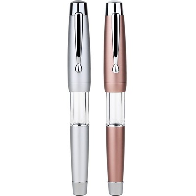 Majohn T2 Elastic Piston Fountain Pen Metal Acrylic Matte Body EF/F/M/Bent Gift