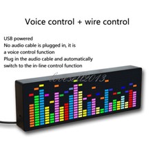 LED Light Music Spectrum Clock Voice Rhythm Car Audio Level Indicator VU Meter