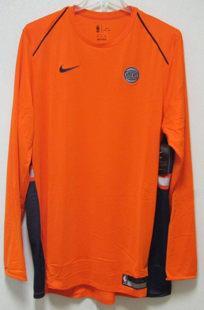NWT New York Knicks NYC Nike Authentic Orange Warmup Shooting