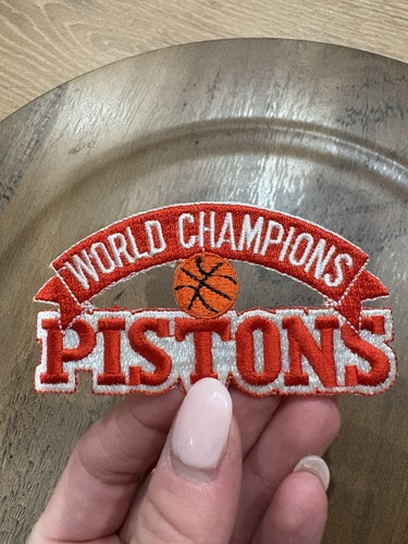 Vtg 1989-90 World Champions NBA Pistons Basketball Iron On Embroidered Patch - Picture 3 of 6
