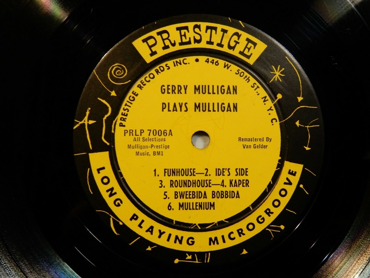 GERRY MULLIGAN Plays Mulligan LP PRESTIGE PRLP 7006 MONO DG RVG