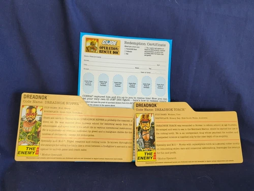 GI Joe 25th Anniversary Comic 2 Pack Dreadnok Torch & Dreadnok Ripper Filecards