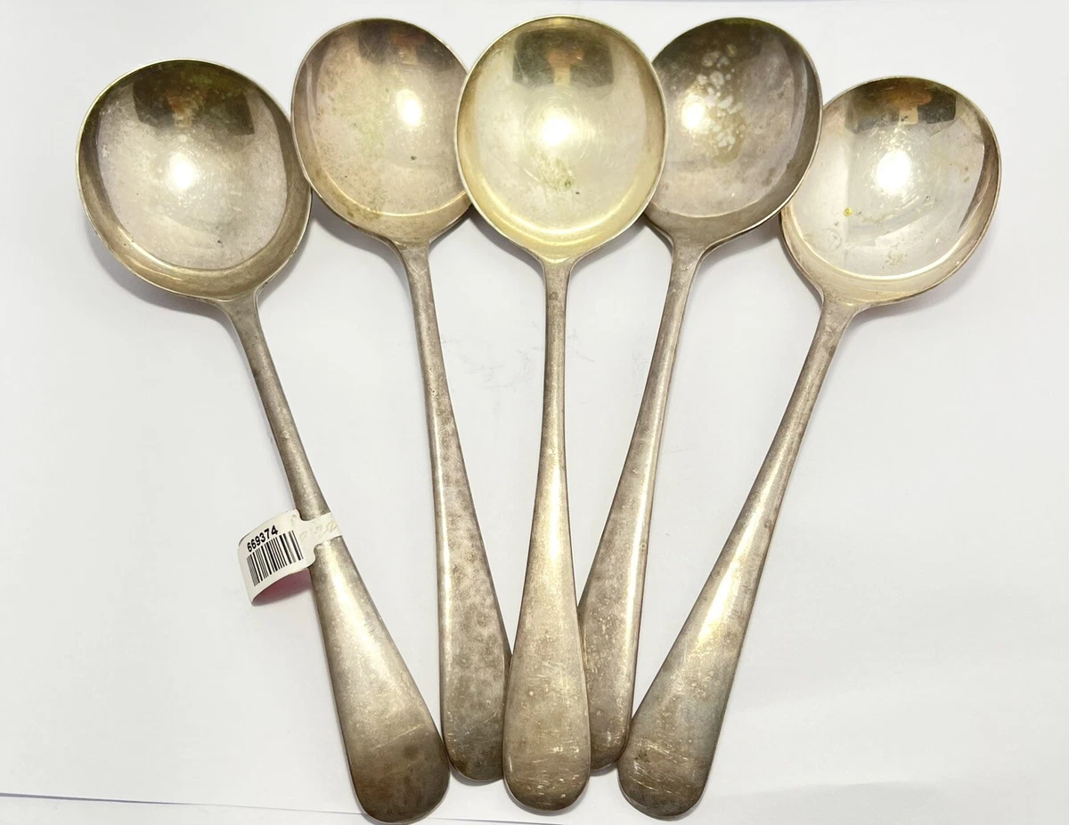 SHEFFIELD SET OF 5 SILVER ELECTRO PLATED SPOONS