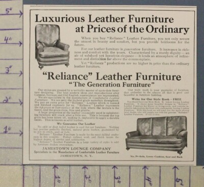 1909 JAMESTOWN LOUNGE COMPANY FURNITURE HOME HOUSE DECOR HISTORIC AD A-2114 | eBay