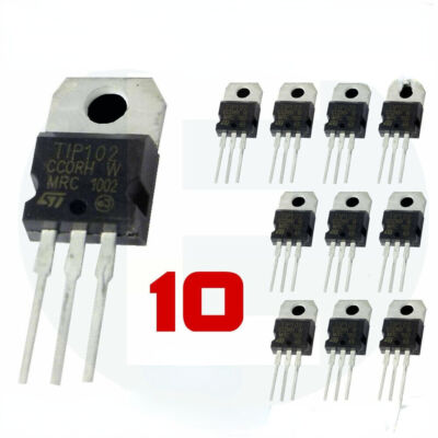 10pcs TIP102 NPN 100V 8A Darlington Transistor TO-220 Bipolar 80W ST #T9*