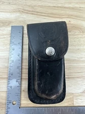 Vintage Rocky Mountain Foundation Leather Knife Sheath Black Thrashed Worn
