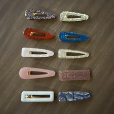 Lot Of 10 Decorative Hair Clips In Assorted Colors