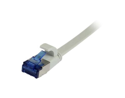 Patchkabel RJ45, CAT6A 500Mhz, 0.25m, grau, U/FTP, flach, TPE(Superflex), AWG32