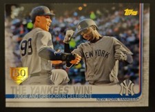 2019 Topps Series 1 Aaron Judge The Yankees Win! 150th Anniversary Stamp Card 14