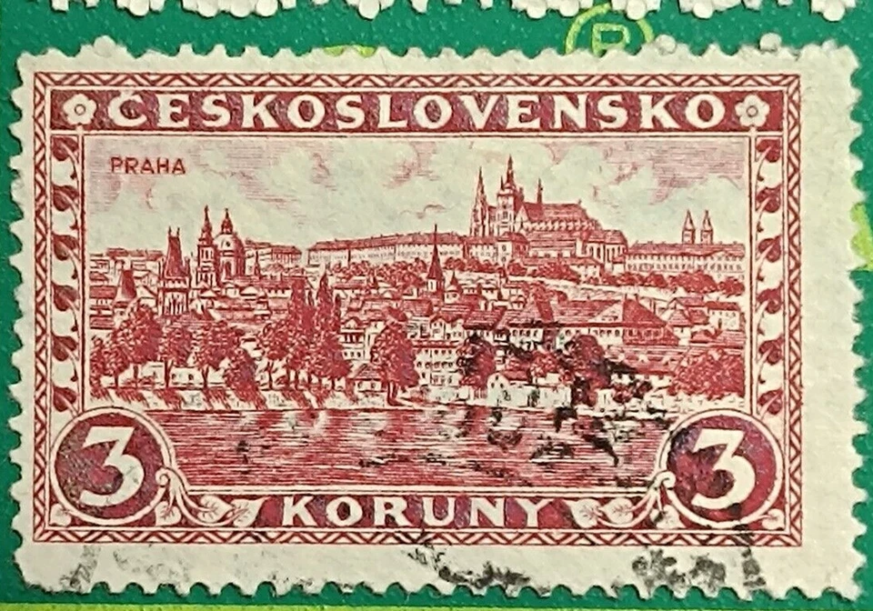 Sello de Checoslovaquia 1926, Sc A17, #120,3k ROJO MARRÓN o VIOLETA VAR, perf.13 1/2,Wk Foto 4 de 4