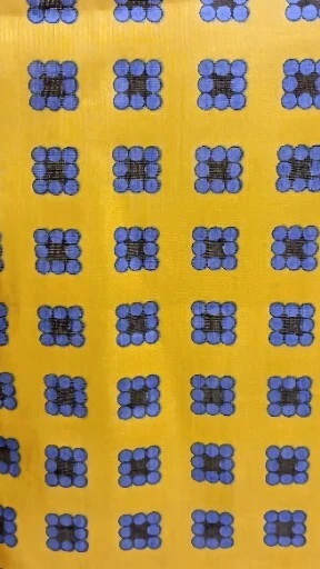 De Colección Yves Saint Laurent Algodón Geométrico Cuadrado Bufanda Logo 25" X 26" Naranja Azul Foto 4 de 4