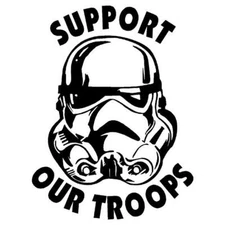 Vinyl Decal for Window - Stormtrooper, Support Our Troops (Star Wars)
