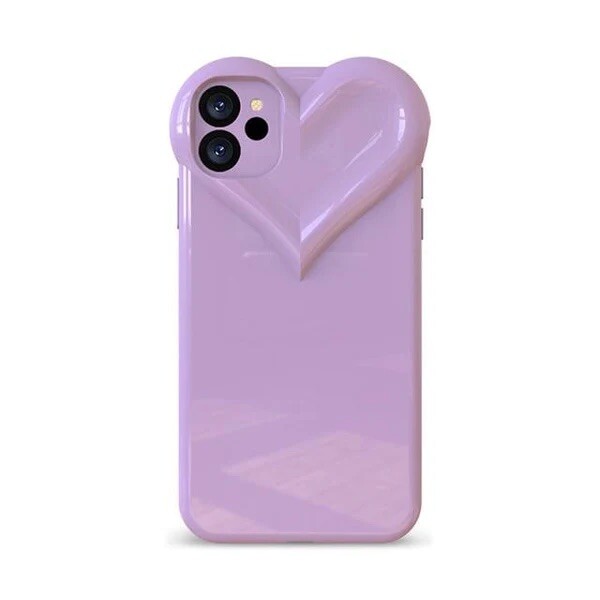 Purple jelly heart shaped phone case for iPhone 13 Pro Max