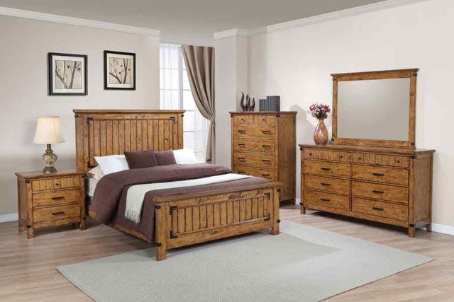 Coaster Fine Furniture Brenner Queen 6 Piece Bedroom Set In Rustic Coaster Fine Furniture Brenner Queen 6 Piece Bedroom Set In Rustic Honey