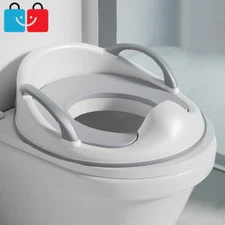 Toddler Potty Training Seat w/ Handles Non-Slip Rubber Fits Round & Oval Toilet 