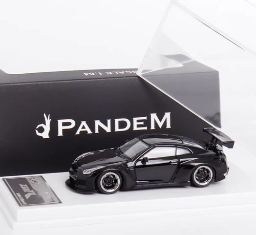 Modell Diecast Sammelauto 1:64 flammig schwarz JDM GTR R35 Pandem Sport - Bild 10 von 11
