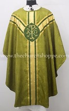Conjunto de vestimenta gótica verde oliva, estola y masa, casulla gótica, casula, casel NUEVO
