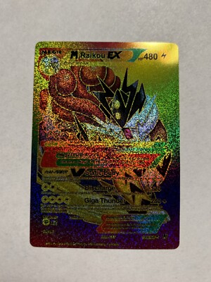 Mega Raikou EX Rainbow Foil Fan Art Display Card NM