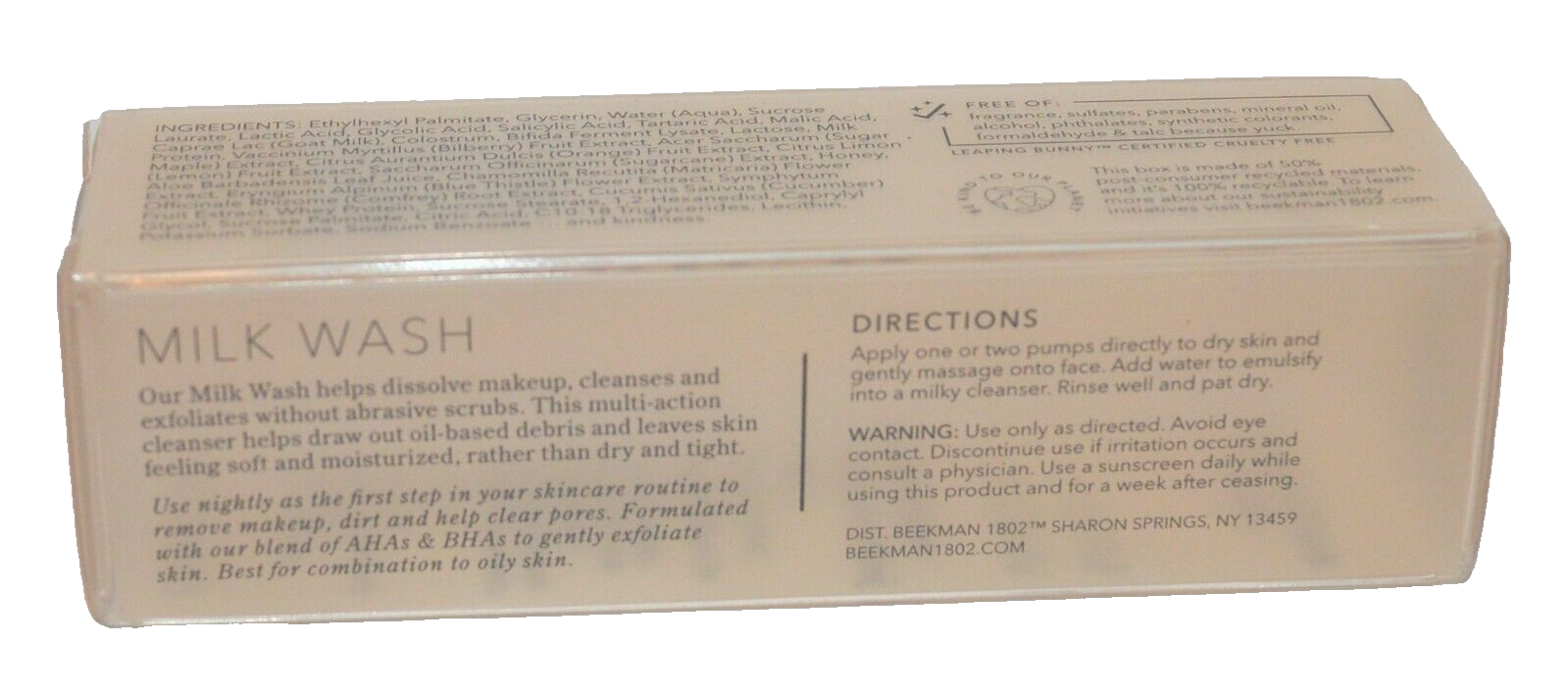 BEEKMAN 1802 Milk Wash Exfoliating Jelly Cleanser .5oz Travel Size