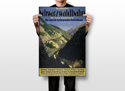 Triberg Schwarzwaldbahn 1930 Original Vintage Wall Art Home Decor