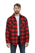 YAGO Men's Quilted Lining Flannel Shirt Jacket YG2611-B7 Red/Black S-5XL 