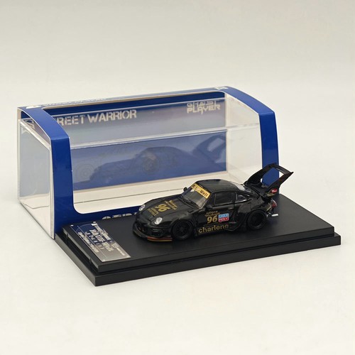 Street WARRIOR SW 1:64 PORSCHE RWB 993 CHARLENE HIGH TAIL WING #96 Diecast Black - Picture 6 of 7