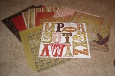 My Mind's Eye Bohemia Christmas Paper Lot(18) w/Coordinating Sheet Monograms