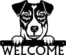 Jack Russell Terrier #1 Detailed Dog Face Welcome Sign or Custom Name