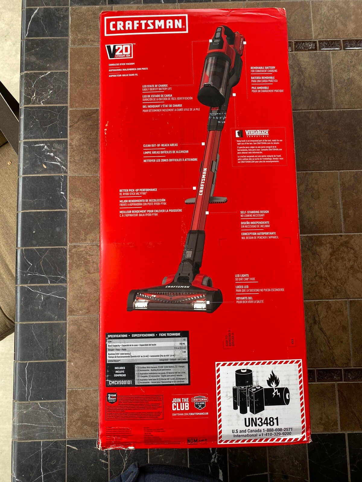 CRAFTSMAN V20 Cordless Stick Vacuum Kit, Removable Battery Included