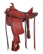 Premium Design Hand Carved Stylish Leather Western Horse Trail Saddle 15".